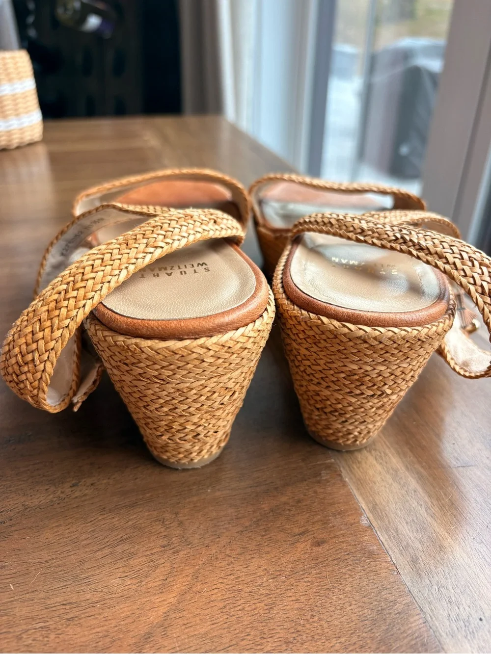 Stuart Weitzman Barbados Braided Wedge Sandal - Tan - Picture 9 of 12